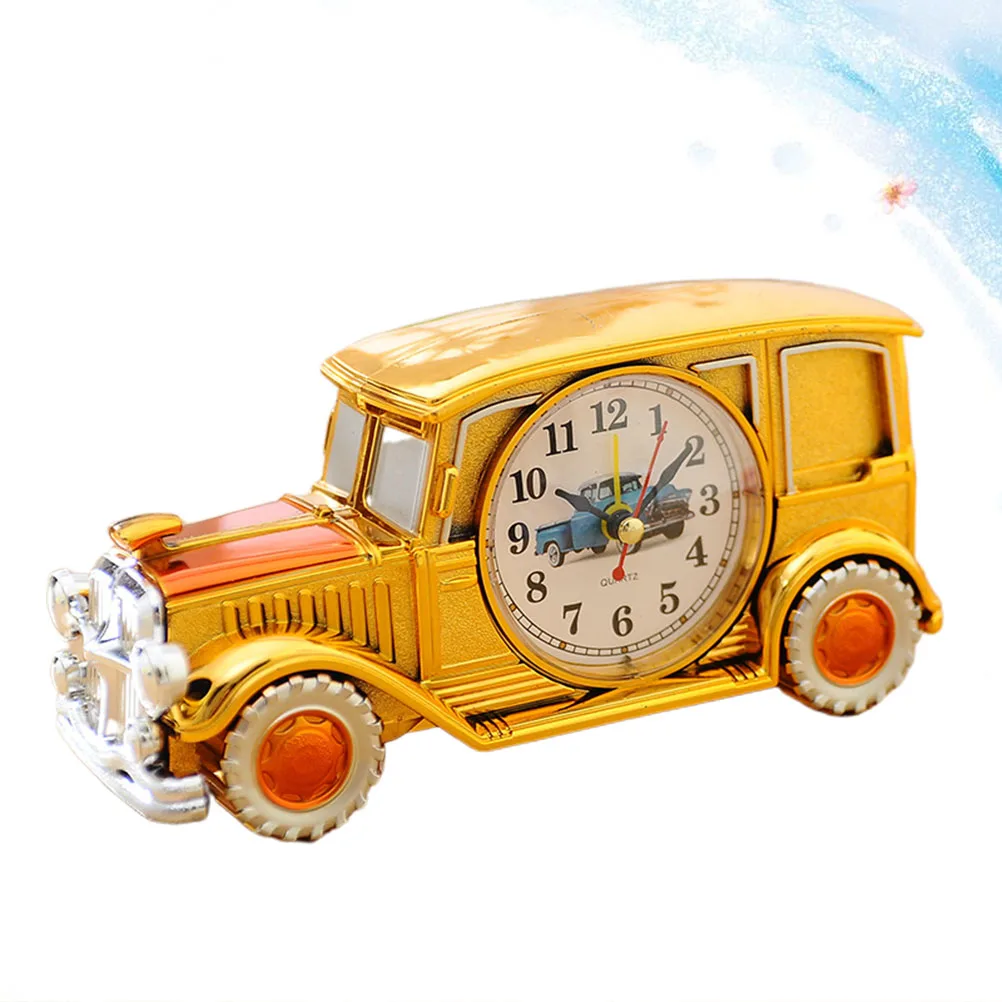 

Classic Car Shaped Alarm Clock Vintage Desktop Timepiece Silent Movement Creative Bedside Decor For Home Office Dorm Room