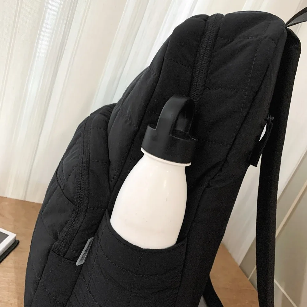 

Стеганый дорожный рюкзак унисекс, нейлоновый однотонный студенческий школьный рюкзак, большая вместительная сумка для мамы с несколькими карманами