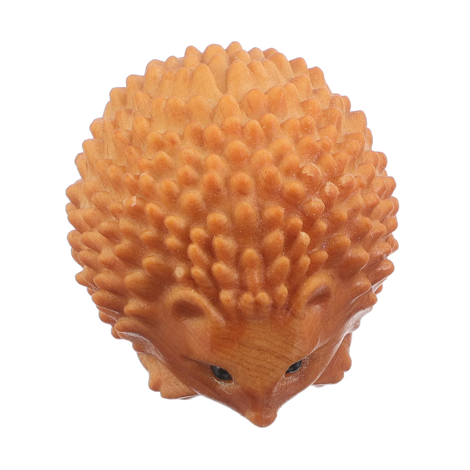 

Wooden Hedgehog Ornaments Animal Carving Handles Light Brown Funny Desktop Statue
