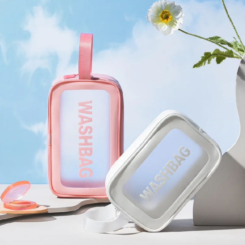Large Capacity PVC Transparent Cosmetic Bag Waterproof Portable Travel Handbag Dust Proof Make Up Storage Organizer