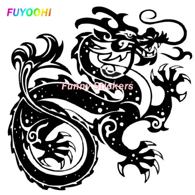 FUYOOHI Play Stickers  Personality Creativity Dragon Pattern Vinyl Car Decals Decorative Sunscreen PVC Motorcycles Stickers