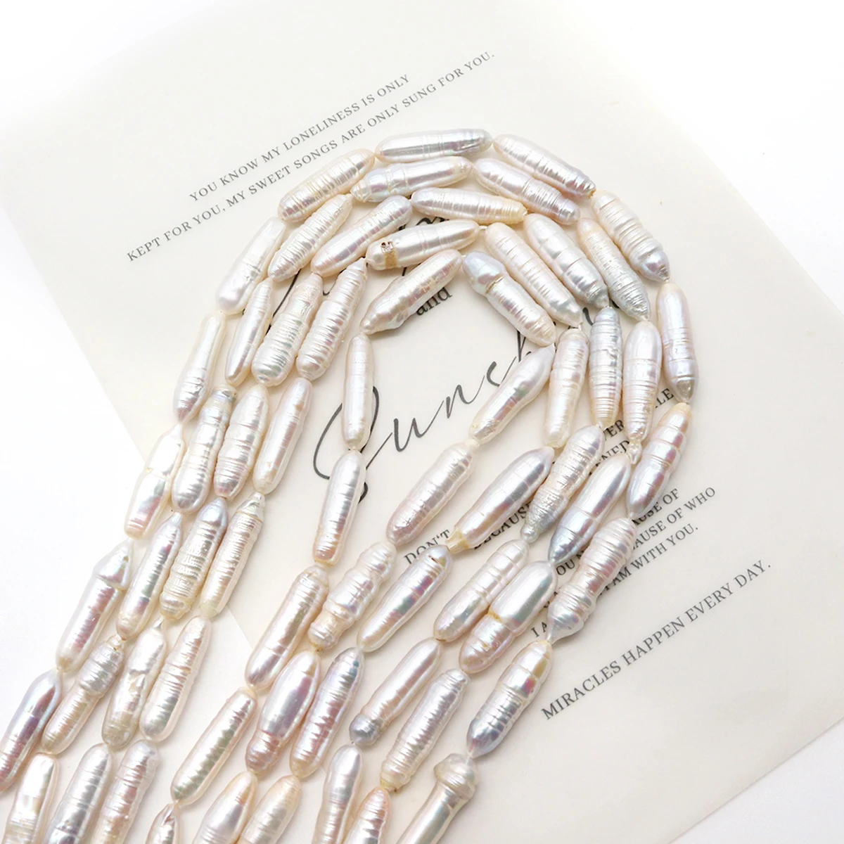 Natural Freshwater Pearl Cylindrical Shaped Threaded Bead Jewelry Making DIY Necklaces Earrings Bracelets Accessories Gifts