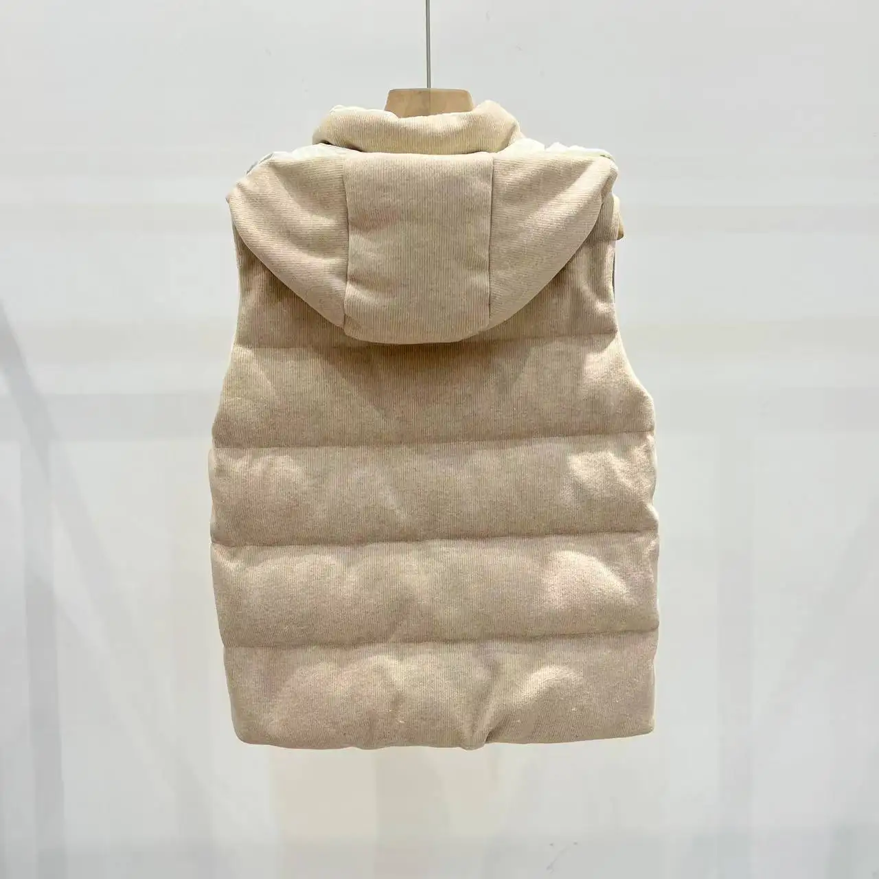 Gilet in piumino da donna 2024 nuovo autunno inverno catena di perline colletto alla coreana cerniera Fly canottiere senza maniche casual