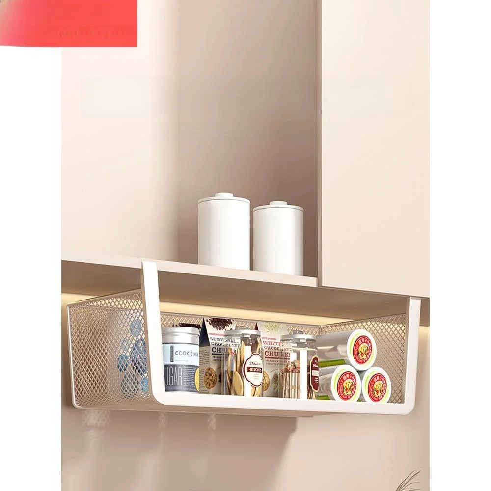 Kitchen Storage Rack Hanging Multi-layer Basket Cabinet Door Overall Kitchen Cabinet Bottom Hanger under Cabinet Storage Shel...
