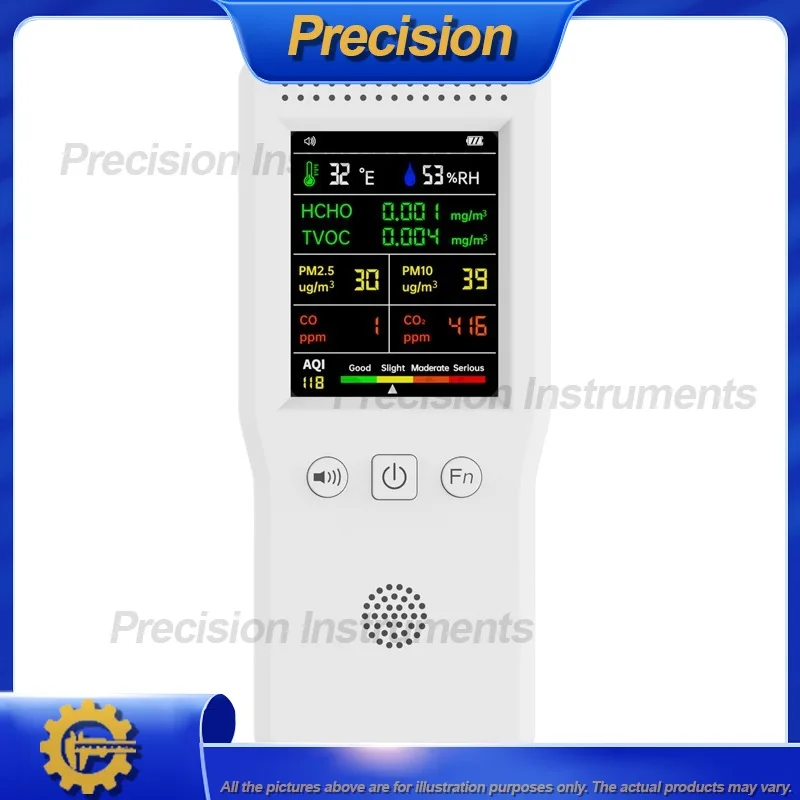 2026 9 in 1 Air Quality Tester Handheld High Precision Gas Detector for Formaldehyde Monitoring Portable Environmental Analyzer