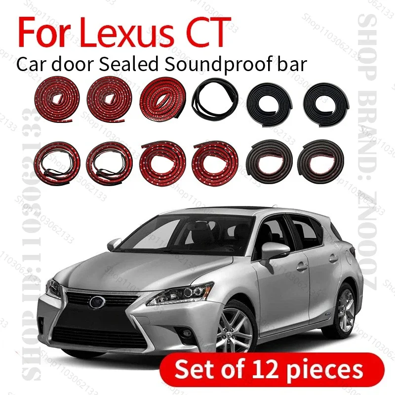 Car Door Seal Strip Rubber Double Layer Sealing Protector Soundproof Dustproof Seal Strip 12PCS Set For 2011-2022 Lexus CT