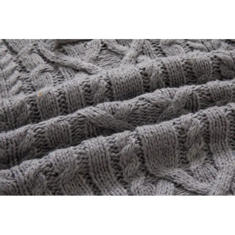 2025 Autumn Winter Men Stand Collar Sweaters Men Solid Color Knitwear Pullovers Men Black Grey Casual Daily Warm Knitted Coats