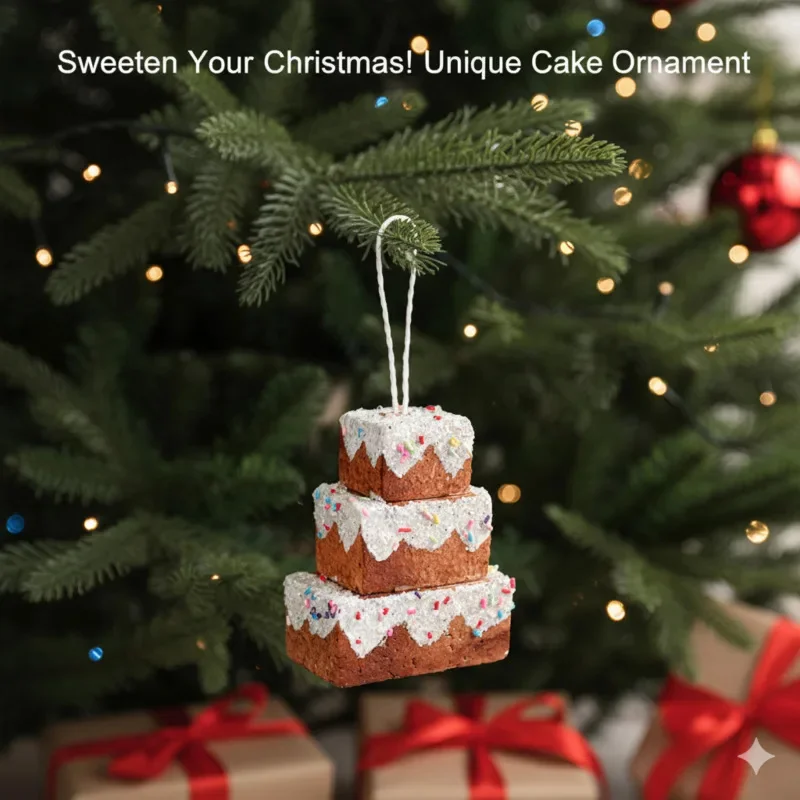 Decoración colgante en forma de pastel de espuma navideña, adorno de árbol de Navidad para configuración de fiesta de invierno, fondo festivo para el hogar, detalles dulces