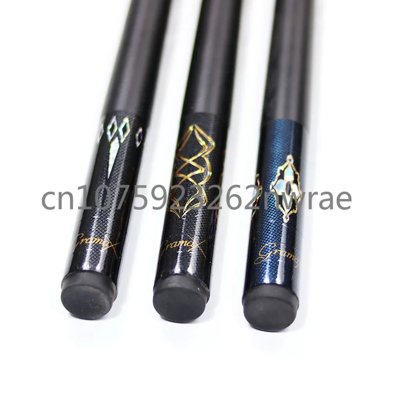 Black graphite carbon fiber material 1/2 center joint billiard pool cue stick with 13mm