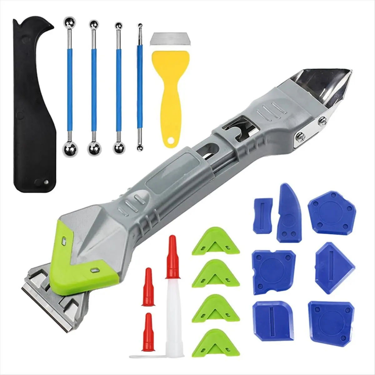 PROFESSIONAL USE Multifunctional Five-in-One Seam-Beautifying Kit Glue Scraping and Caulking Tool Kit Seam-Beautifying and Clean