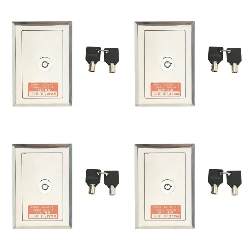 【MUST-HAVE】4X Garage Door Opener, Electric Door Roll Switch Lock Box, Surface Mounted Concealed Button Switch B