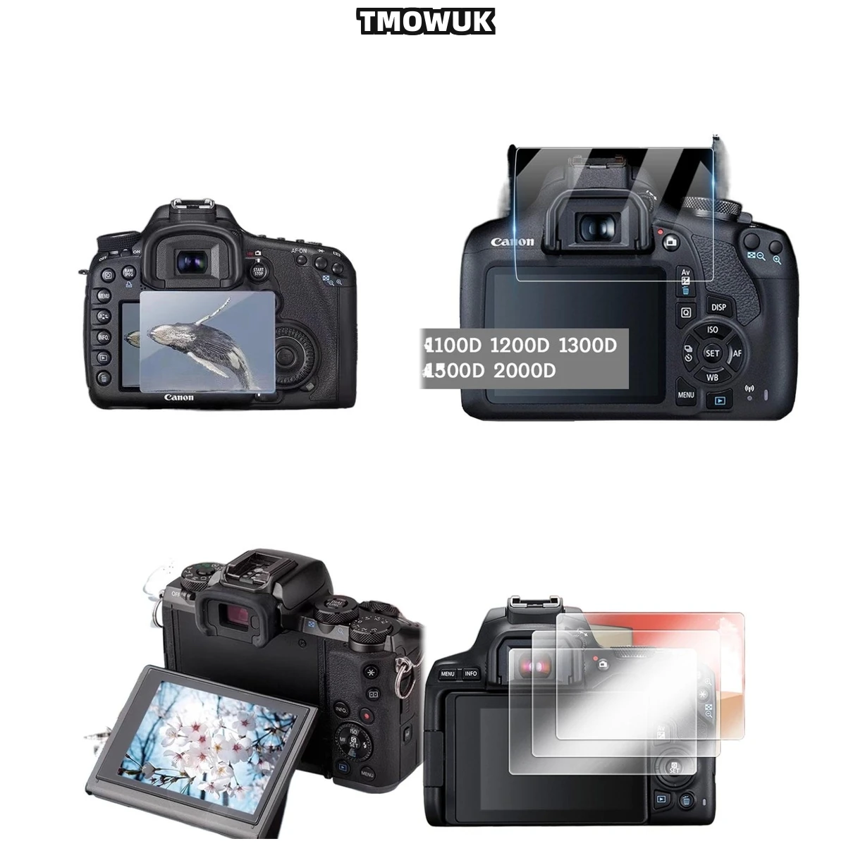

For Canon 1200D 1300D 1500D 2000D DSLR Camera Screen Protector 9H Hardness HD Clear Anti-Scratch Tempered Glass Film