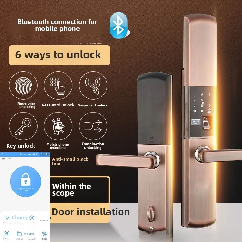 

Bluetooth Slide Cover Fingerprint Lock Household Password Magnetic Card Lock Anti-theft Door Smart Lock
