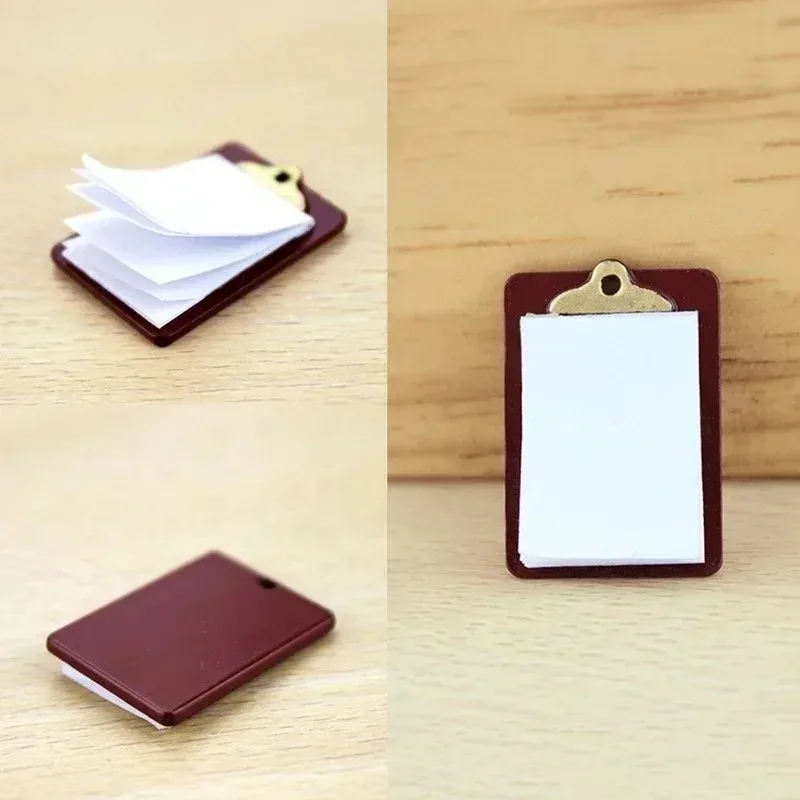 For Doll DIY Miniature Dollhouse Dolls Accessories 18mm*21mm Alloy Clipboard With Real Paper Attache