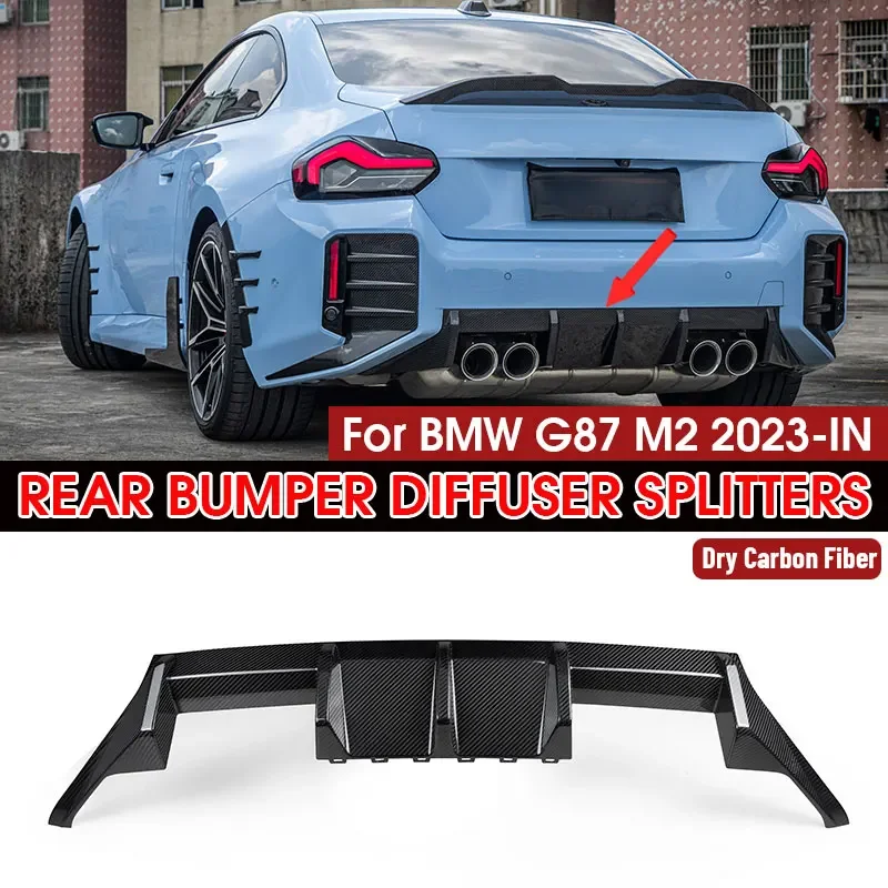 

Dry Carbon Fiber OEM Style Car Rear Bumper Lip Diffuser Spoiler Side Splitters Apron For BMW G87 M2 2023-IN Rear Diffuser Lip