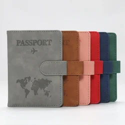 Women Men Business Bank Card PU Leather Travel Accessories Vintage Marble Passport Holder Wallet Case