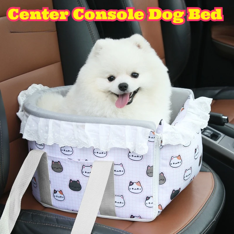 

Center Console Dog Bed Pet Car Seat Small Dog Cat Front Seat Bed Portable Travel Nest Safe Pet Carrier Vehicle Interior Pet Gear