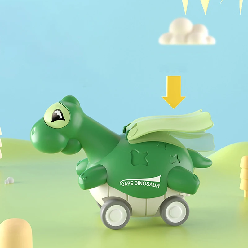 1 قطعة لطيف دينو تصميم الضغط انزلاق سباق لعبة سيارة صغيرة Tyrannosaurus نموذج للأطفال طفل ديناصور بالقصور الذاتي سيارات لعب