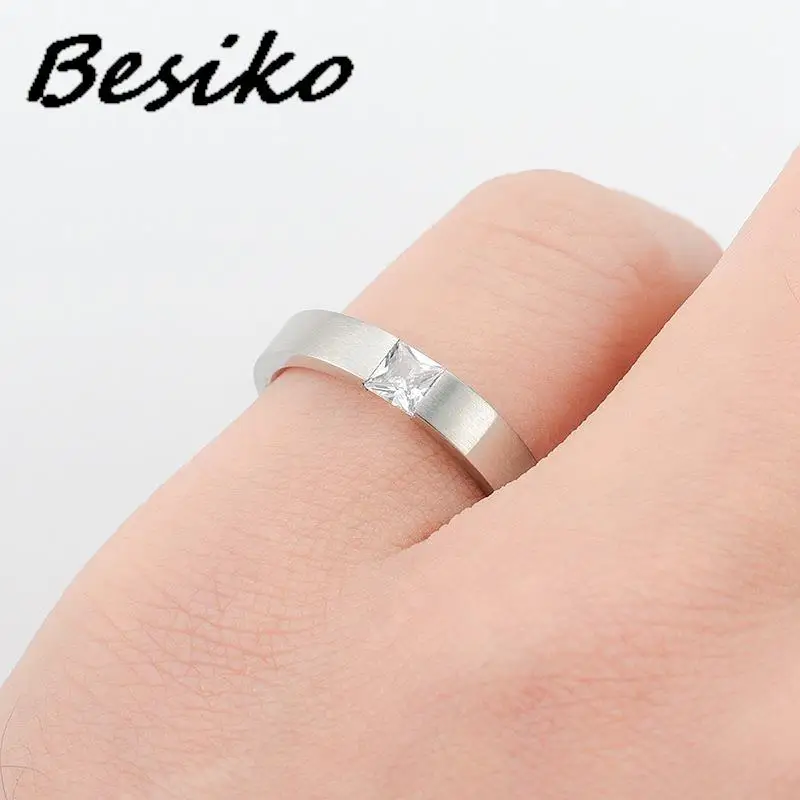 Besiko new Fashion Women Ring Trend with White AAA Crystal Zircon Engagement Design Rings For Women Wedding Jewelry Gifts