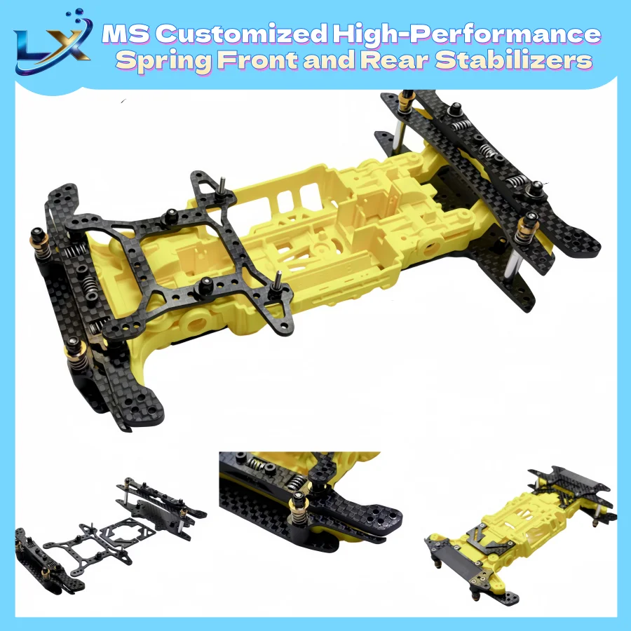 Lu Xinyuan 4WD 1SET Self-made Spring MS Internal Suspension Chassis Special Kit Installed Tamiya Mini 4WD Carbon Fiber Kit MS