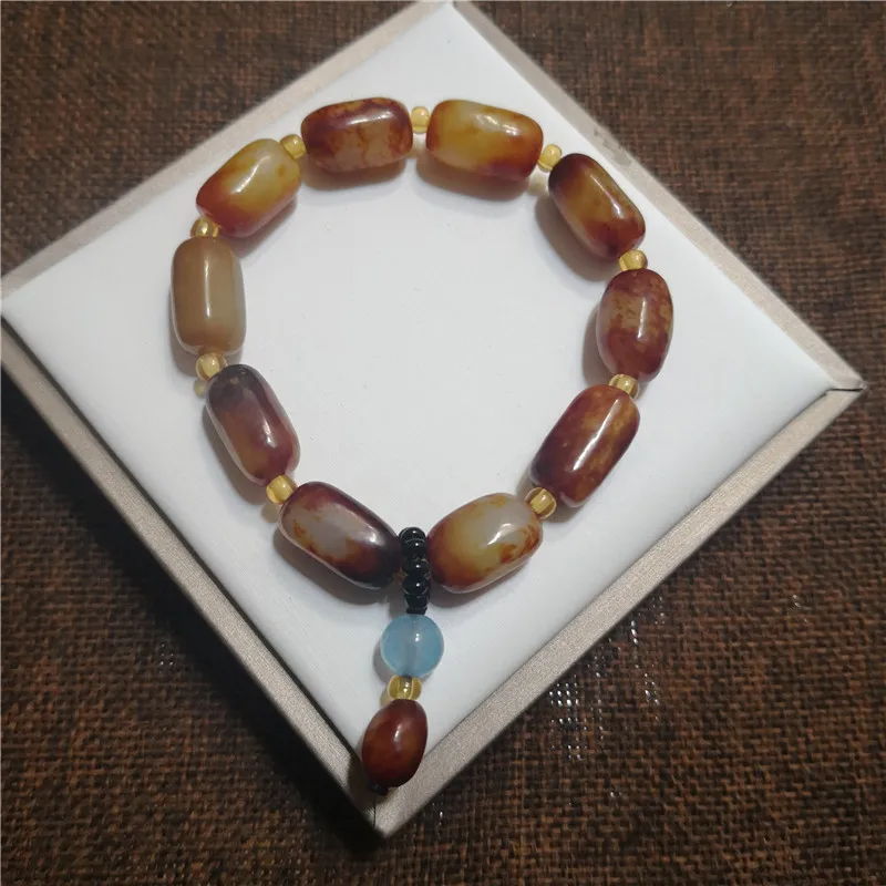 

Женский браслет из натурального нефрита Хэтянь с камнем цвета кожи неправильной формы