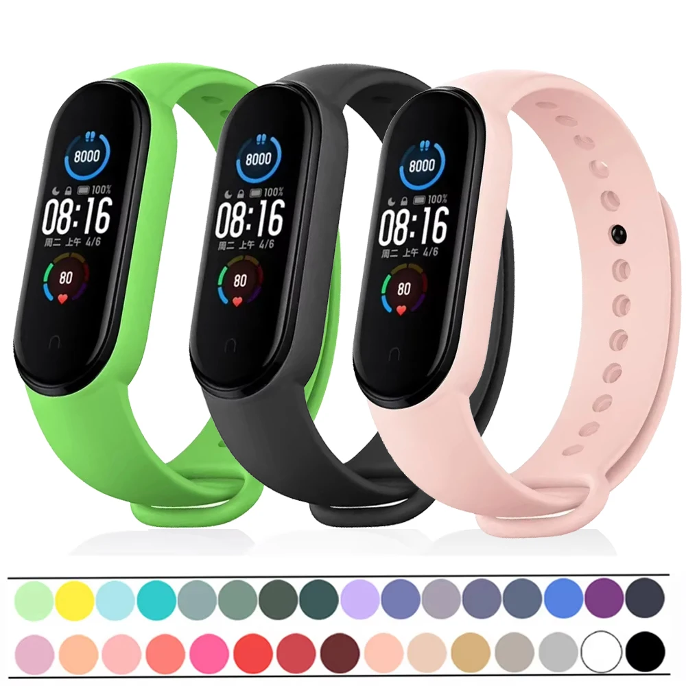 Watchband for Xiaomi Mi Band 7 6 NFC bracelet silicone Sport watch wristband Miband 4 Belt pulsera correa mi band 7 6 5 4 strap