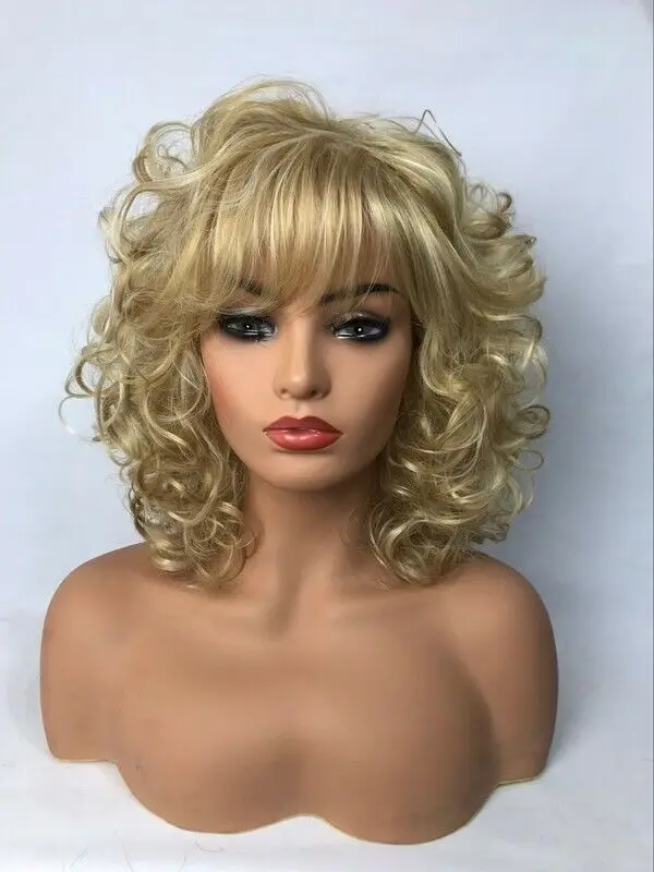 

Women Long Wavy Hair Fluffy Wig Blonde Cosplay Synthetic Wigs