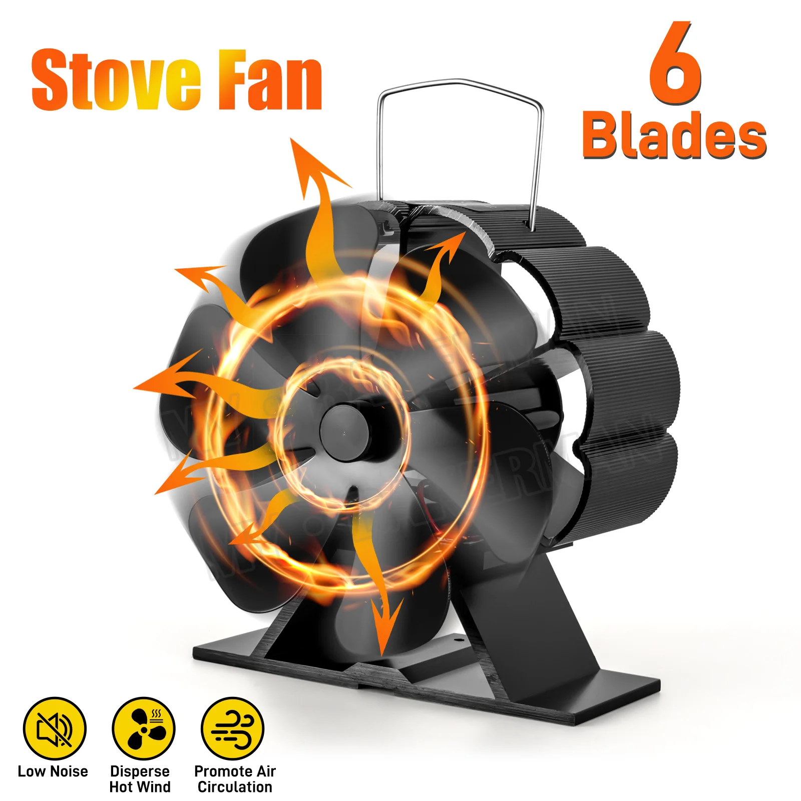 Stove Fan Thermal Fireplace Fan Log Burner Eco Fan Quiet 5 Blade Fireplace Fan Home Winter Warmth Heat Distribution