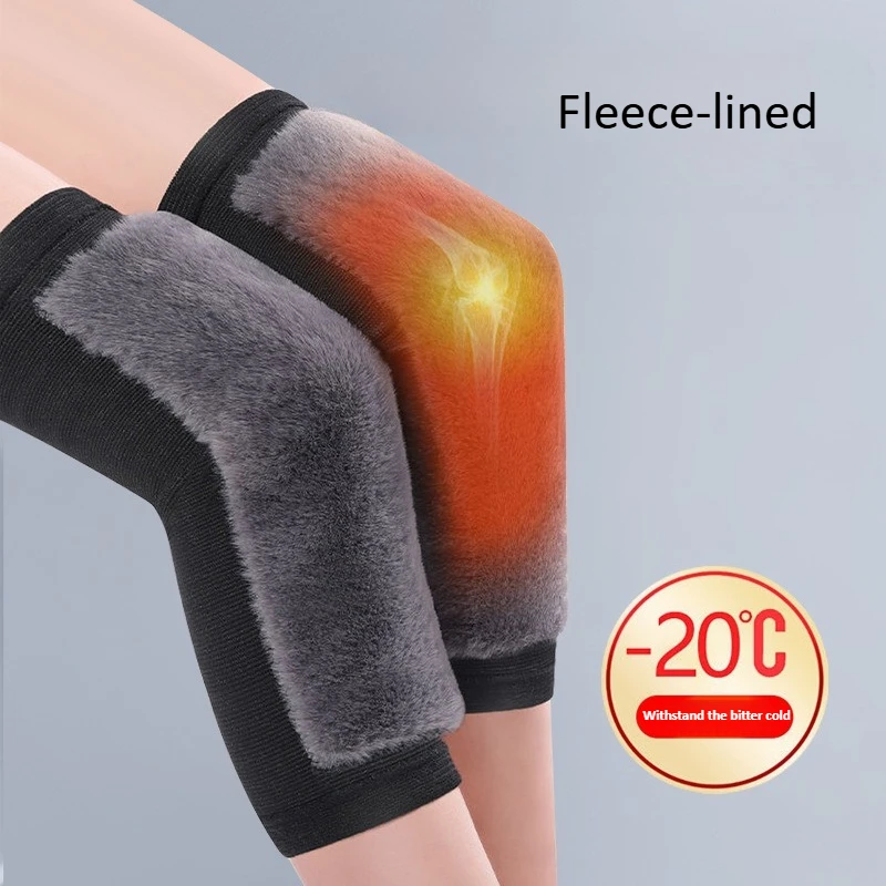

Winter Thickened Warmth Knee Pads Unisex Rabbit Fur Cold-Resistant Knee Pads Fleece-Lined Leg Warmers Rheumatic Heat-Retaining