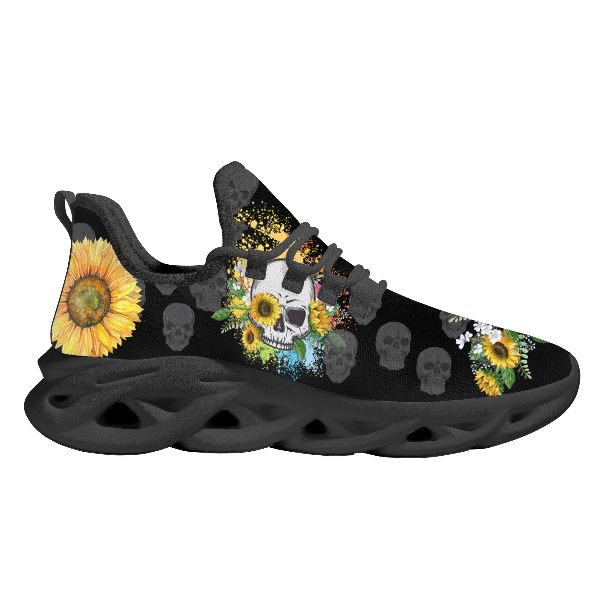 Sunflower Skull Flat Casual Shoes Outdoor Adult Students Sports Fitness Running Shoes High Quality Lightweight Sneakers Zapatos view 4