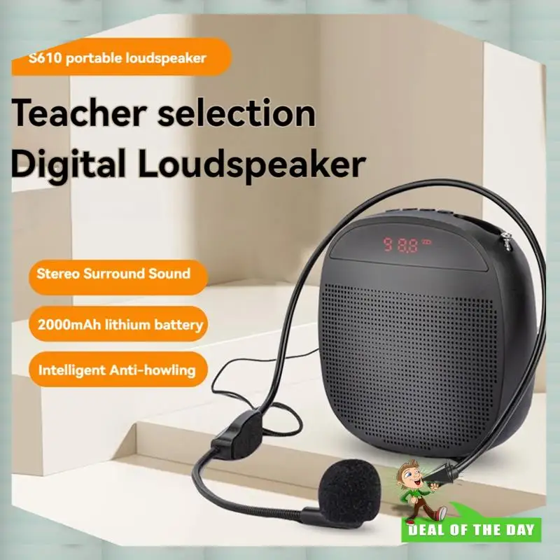 24-Hour Delivery Portable Voice Amplifier Wired Voice Amplifiers Speaker FM Radio Headworn Microphone Loudspeaker For Teachers