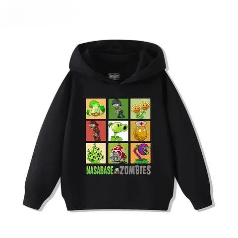 เสื้อสเวตเชิ้ตมีฮู้ดสำหรับเด็ก แขนยาว ลายพิมพ์พืช vs ซอมบี้ สไตล์สตรีทแฟชั่น สำหรับเด็กชายและเด็กหญิง ใหม่