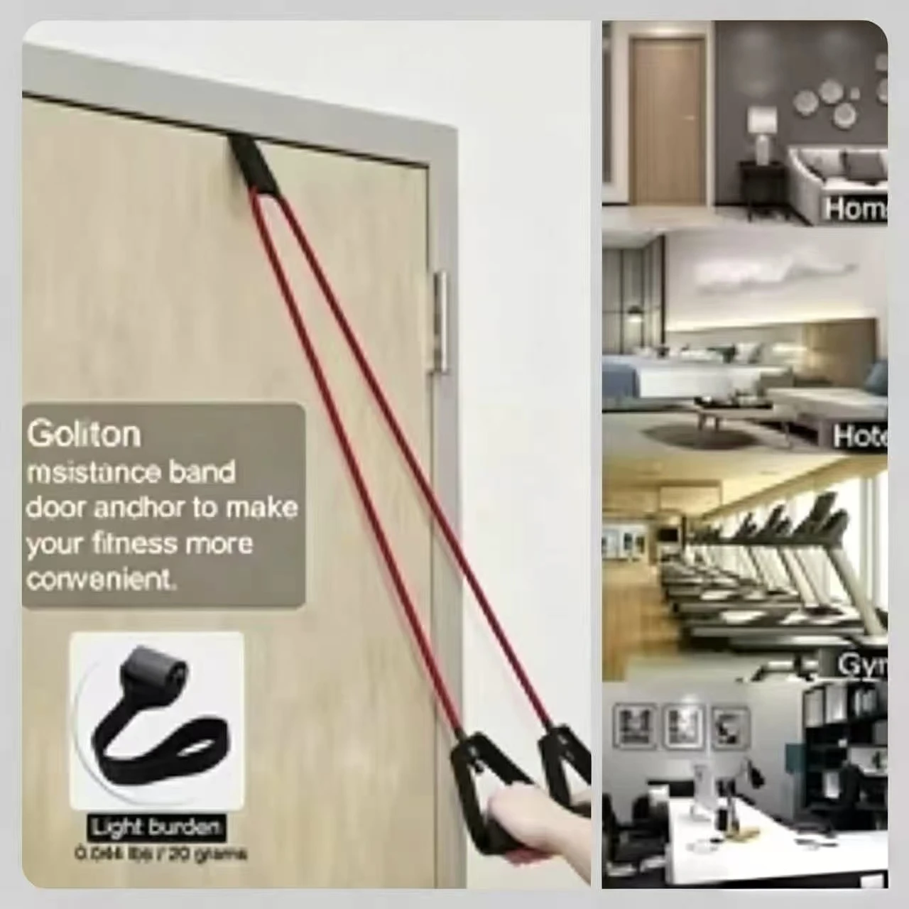 1 Piece Door Anchor Holder Elastic Heavy Duty Durable Universal Fit for Resistance Bands Tube Doorway Home Gym Fitness Workout gallery 2