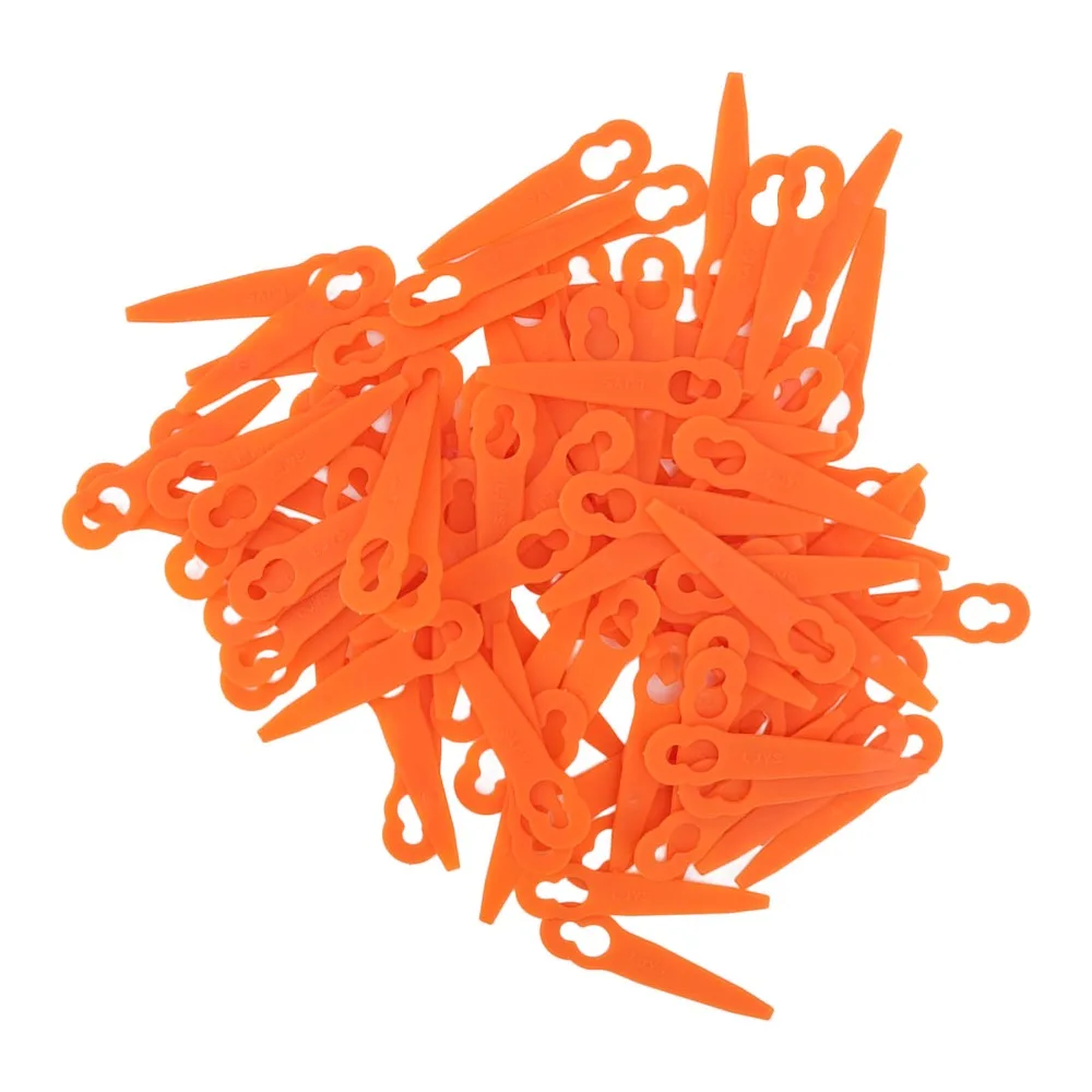 100PCS Plastic Grass Trimmer Blades Orange Color Snap-In Installation Replacement Trimmer Blades Safe for Stihl Polycut 2-2 3-2