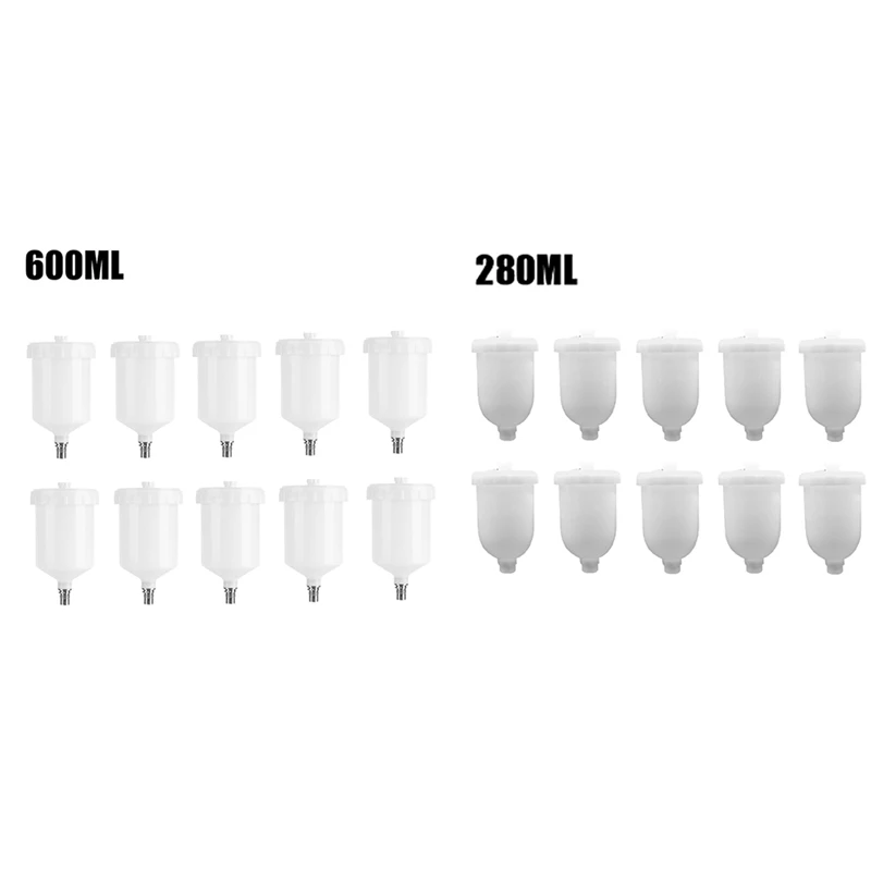 

10X Plastic Paint Cup Pot For SATAN Sprayer Cup Connector Jet Paint Sprayer White