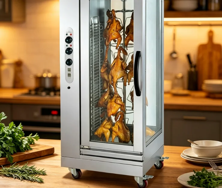 Wholesale Stainless Steel Vertical Electric Rotisserie Chicken Oven,Commercial KitchenRoasting Equipment Holds 12 Whole Chickens