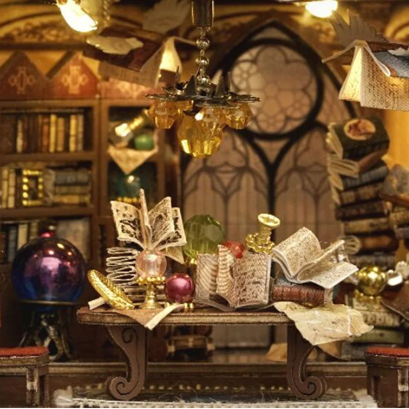 OUZEY フリップページ 3D 木製キューブ DIY キット - 「魔法の冒険」ミニパズルキューブ、接着剤不要のプレカットモデル、クリエイティブな魔法のおもちゃギフト