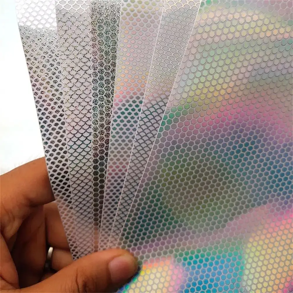Silver Laser Fishing Lure Stickers Waterproof DIY Material Fish Skin Stickers 20X10cm Reflective Fishing Lure Film Fishing Lure
