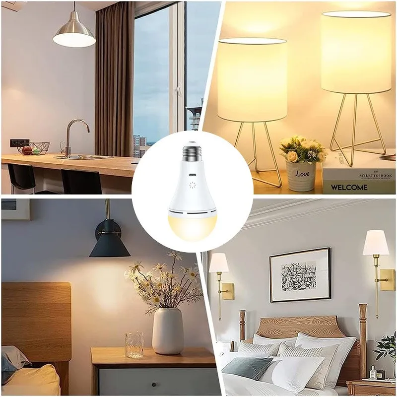 ZAOXI E26 9W RGBWW USB Charging Bulb Light Touch Control Dimming 3 Color Temperature Remote Control Timing 3000K-6000K LED Bulb