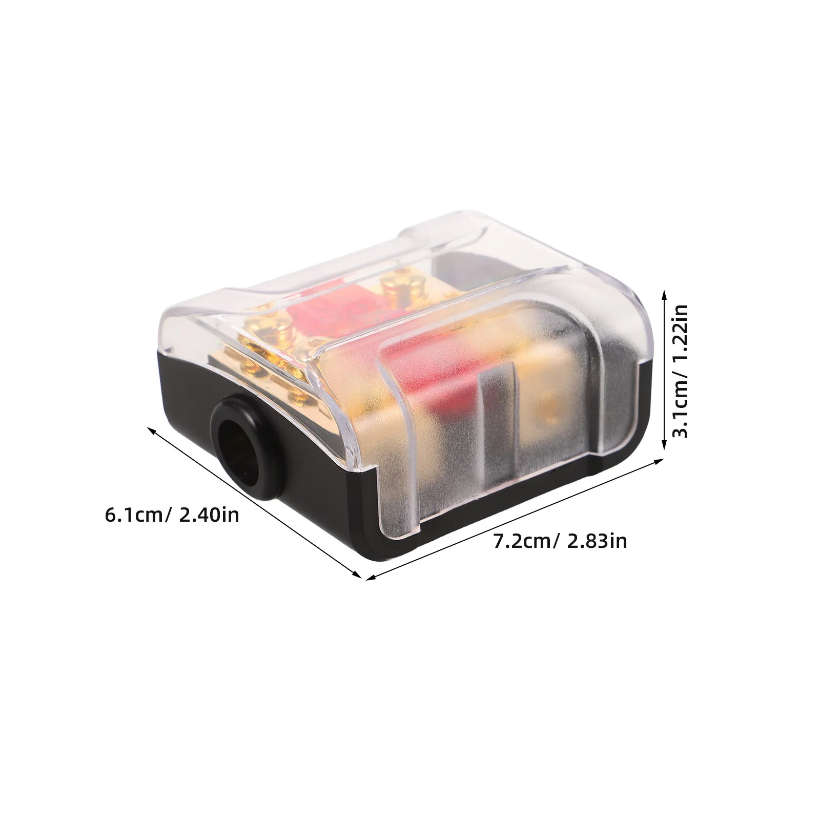 1 to 3 Way Car Audio Amplifier Power Splitter Distribution Block Fuse Protected Copper Terminal for Sound System Upgrade