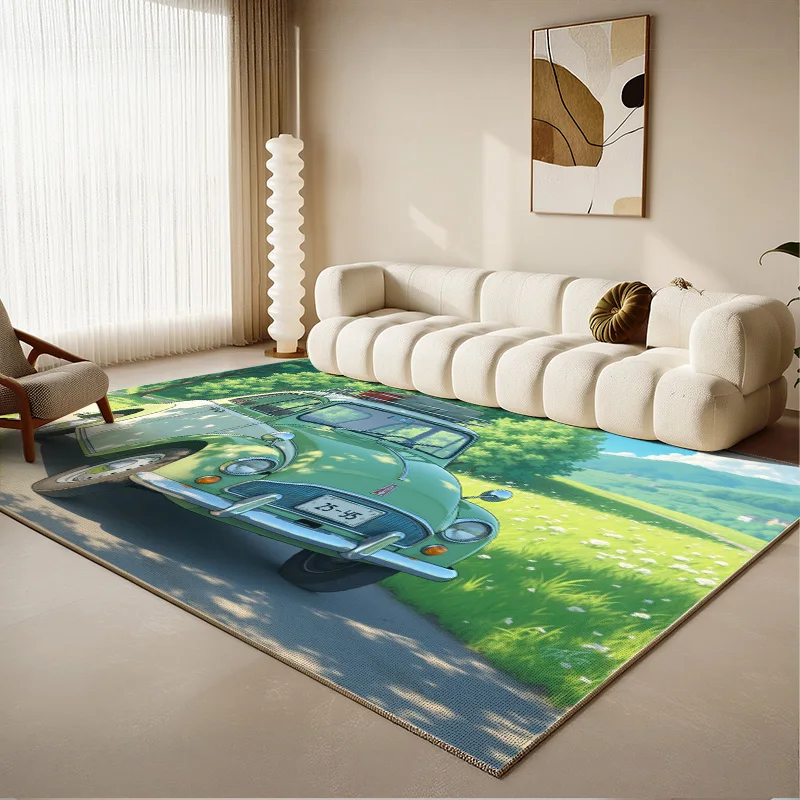 

Коврик для аниме с пейзажной сцены — мягкий плюшевый толстый нескользящий ковер, для декора спальни