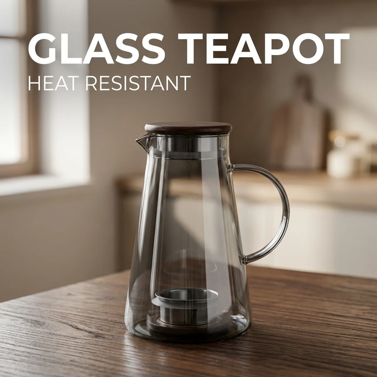 Premium Borosilicate Glass Water Jug with Lid,Glass Pitcher for Hot/Cold Water, Iced Tea, Coffee, Juice
