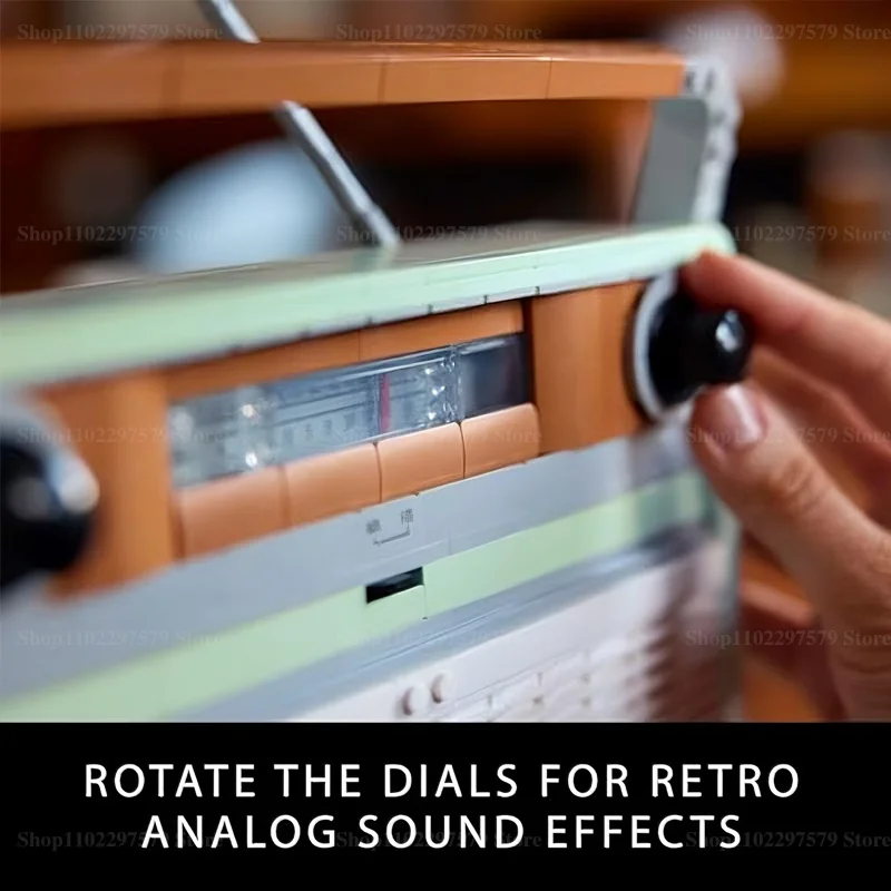 Creative DIY ICONS Series Retro Radio Model Building Blocks 1970s Radio Musicians Decoration Building Kid Toy Adult Collectibles