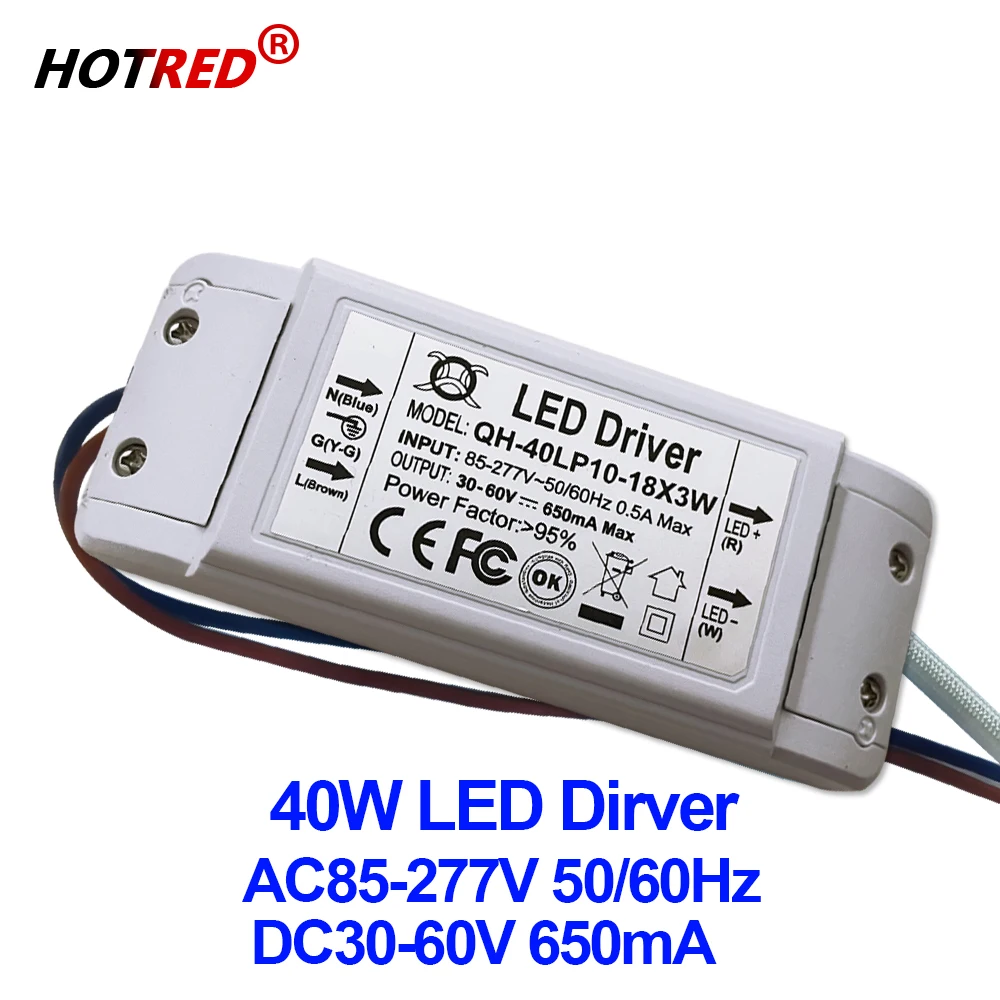 High PF Isolated 10-18x3W 650mA LED Driver 12x3W 15x3W 16x3W 18x3W 30W 40W DC30-60V High Power LED Powr Supply For LED