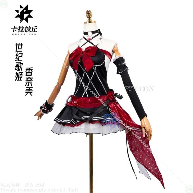 أزياء سترينوفا كانامي التأثيرية أزياء كاواي المعبود فستان أسود أحمر على شكل زهرة قوطي جيراي كي للهالوين