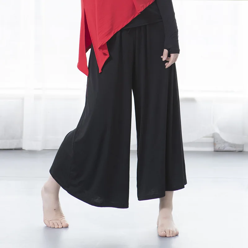 

customized Modern Classical Jazz Yoga Dance Pants Wide Leg Pants Black Practice Clothes Loose Base Training Clothes Modal