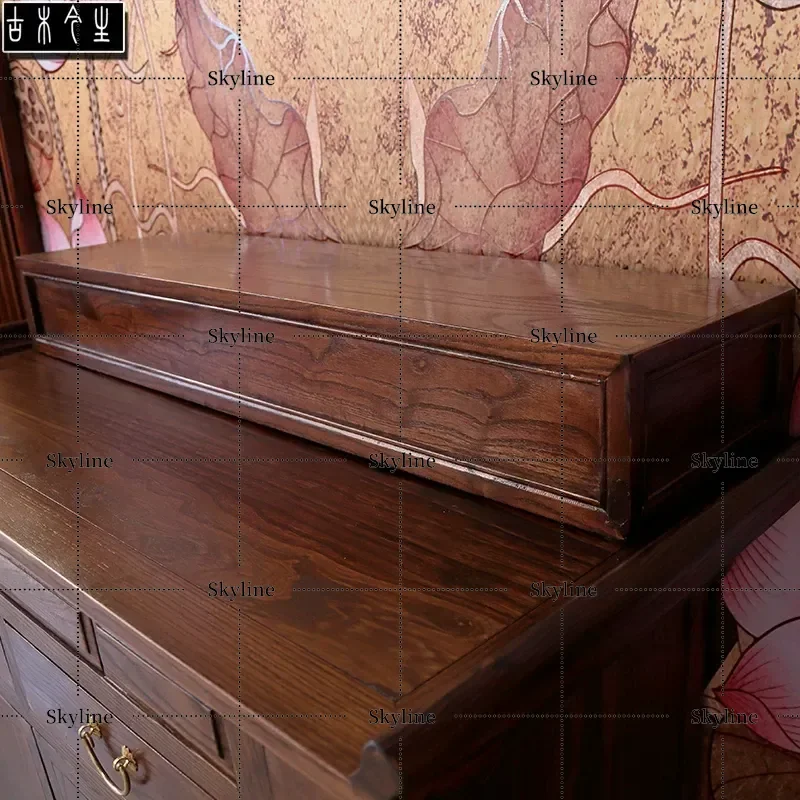 for Solid Wood Multi-Layer Heightened Lotus Base Shrine Buddha Cabinet Ancestor Worship God of Wealth Guanyin Table Home Use
