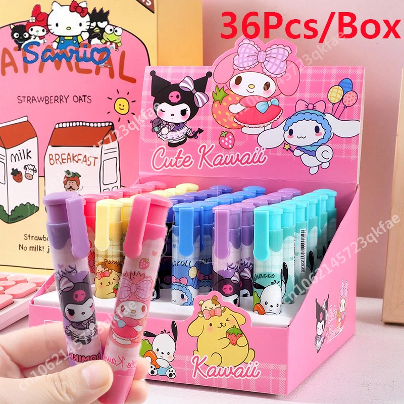 

Sanrio Push Type Cartoon Cute Eraser Can Replace The Core Telescopic Student Pencil Eraser Children's School Supplies Gifts