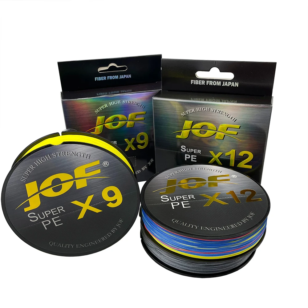 JOF X12/9 100M 300M Braided Fishing Line 12 Strands Japan MultiColor Multifilament Saltwater PE Line 25 30 39 50 65 77 92LB