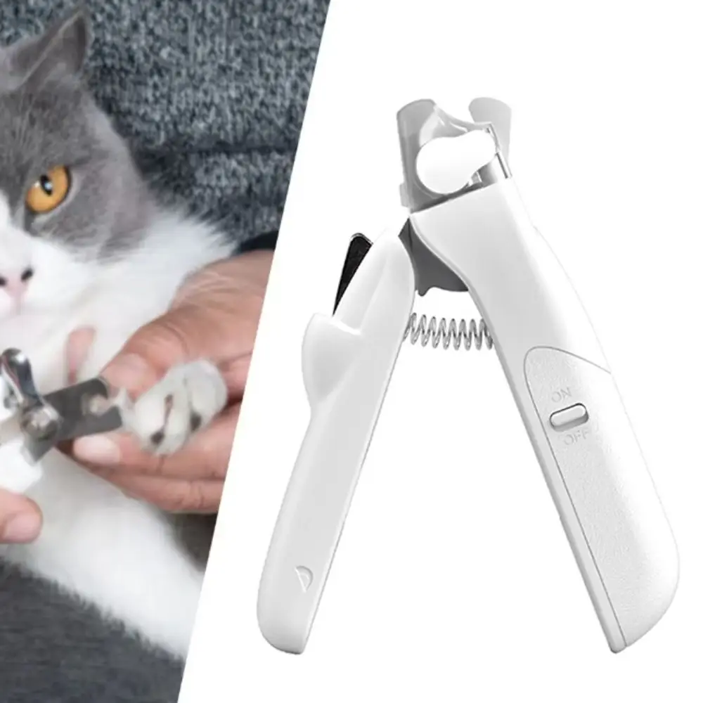 

With LED Pet Nail Clipper High Hardness Splash Guard Dog Toenail Trimmer Labor-saving Spring Design Pet Nail Trimmer